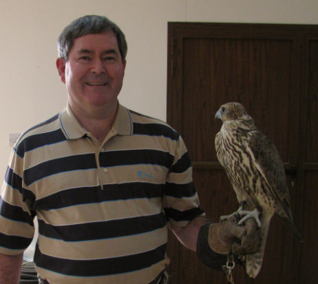 Mike Sisco with falcon